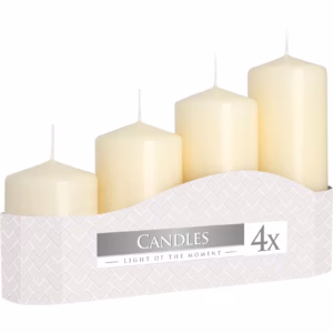 Set of Pillar Candles  50mm (11/16/22/33H) (4 pieces) - Ivory