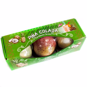 Sett med Tre Piña Colada Badebomber