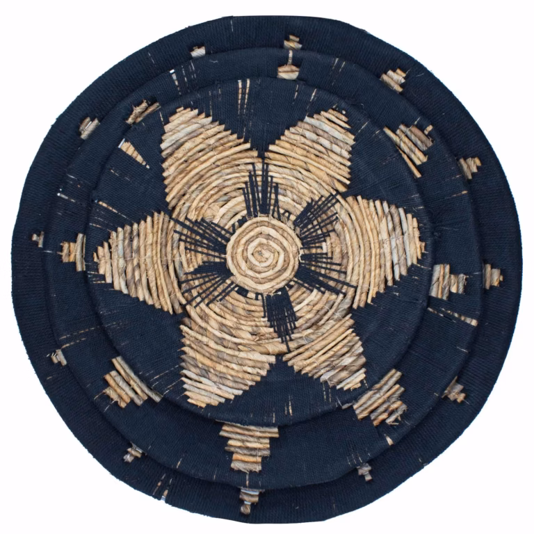 Set-of-Three-Seagrass-Bowls-Wall-Art-Black