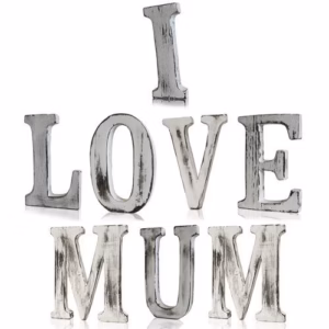 Shabby Chic Bokstaver - I Love Mum (8)