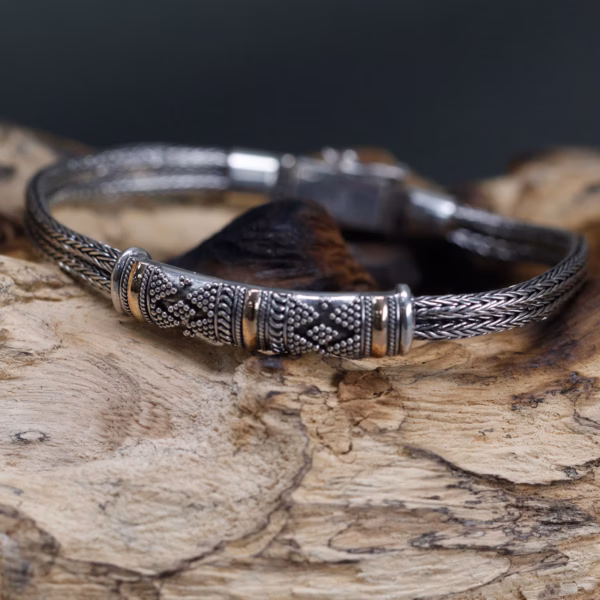 Armbånd I Sølv Og Gull - Unisex Enkeltkjede - Bilde 2