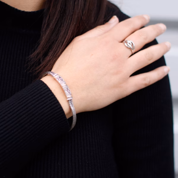 Armbånd I Sølv Og Gull - Unisex Enkeltkjede - Bilde 4