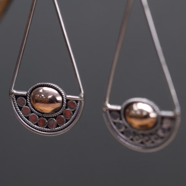 Silver & Gold Earring - Luna Balance - Image 4