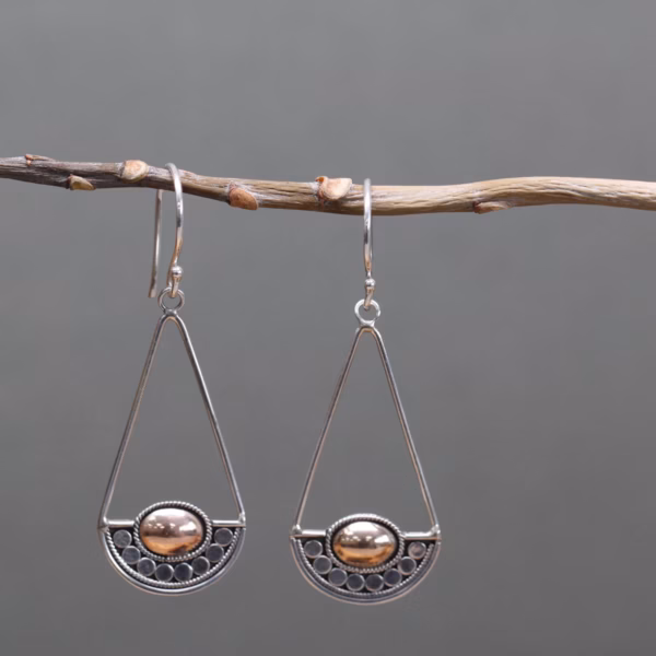 Silver & Gold Earring - Luna Balance