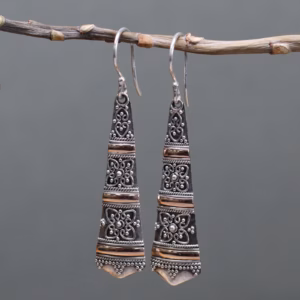 Silver & Gold Earring - Tribal Drops