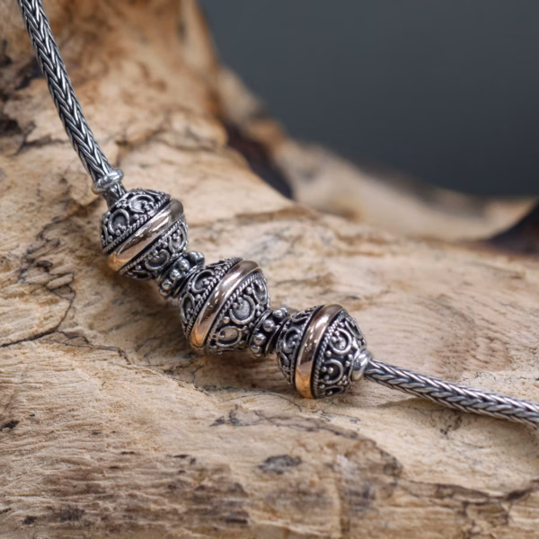 Silver & Gold Necklace -Tri - Image 2