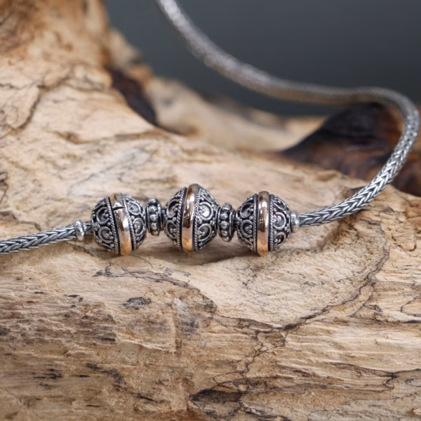 Silver & Gold Necklace -Tri - Image 3