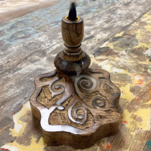 Mango Wood Backflow Burner - Tree of Life - Small