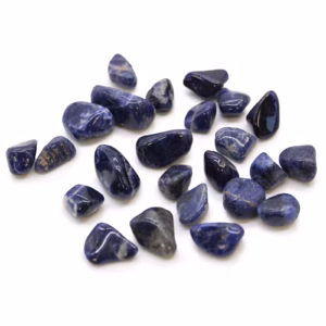 Pose med 24 Små Afrikanske Tromlede Stener - Sodalite - Pure Blue