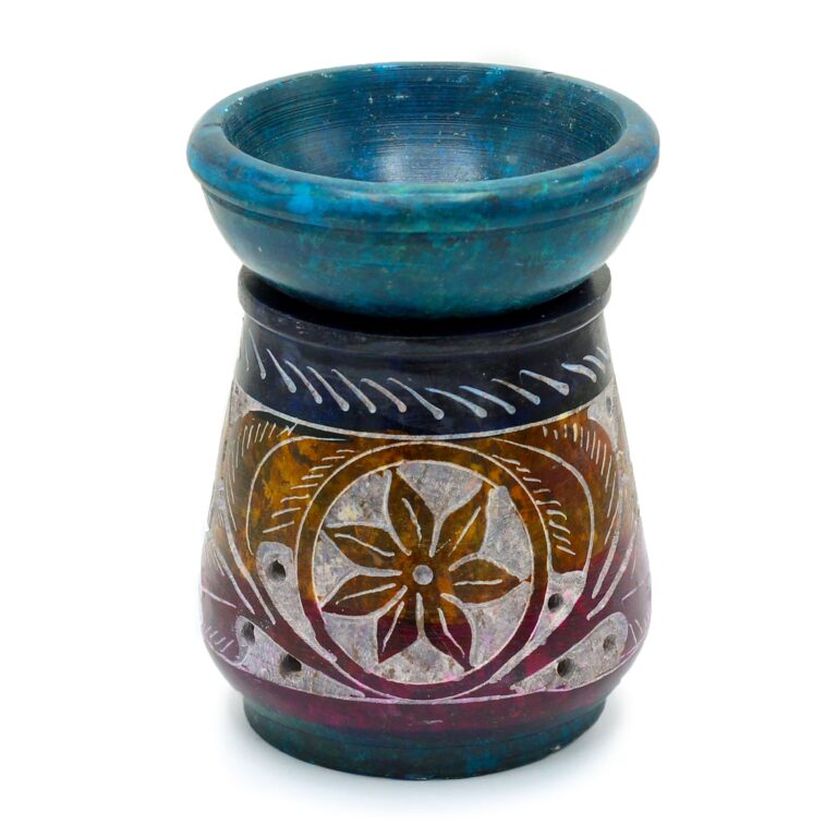 Small-Coloured-Soapstone-Oil-Burner-8cm-Flower