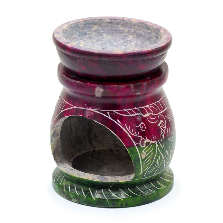 Small-Coloured-Soapstone-Oil-Burner-8cm-Om-Elephant