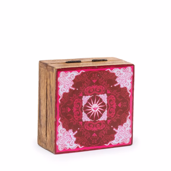 Kleine emaillierte quadratische Box 10 x 10 x 4,2 cm – HOP HARE (Design folgt)