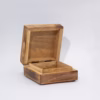 Emaljert Firkantet Eske / Boks 10x10x4,2 cm - Rødbrun med Soppdesign Liten - Bilde 3