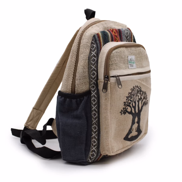 Small Hemp Backpack -  Bohdi Tree Design - Image 6
