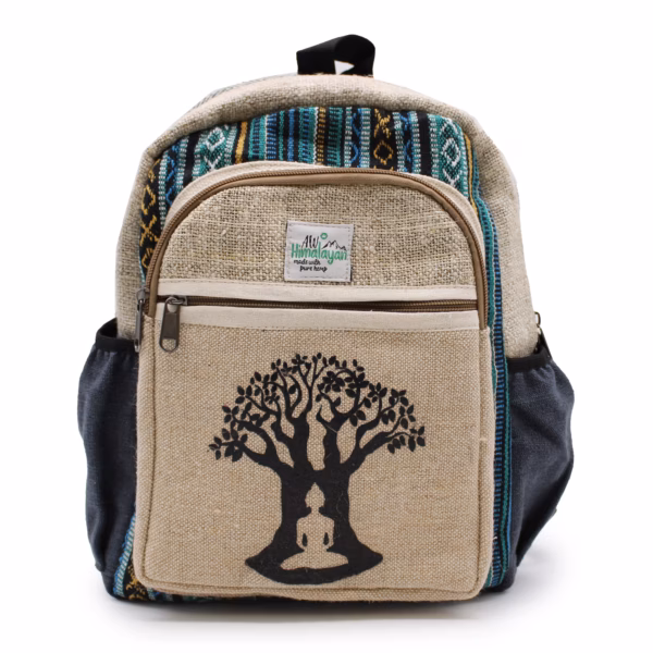 Small Hemp Backpack -  Bohdi Tree Design - Image 9