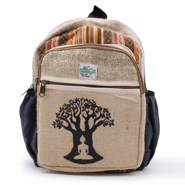 Small Hemp Backpack -  Bohdi Tree Design - Image 10