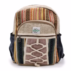 Rugzak - Hemp - Touw en Vakjes - Gemengde Kleuren - Klein