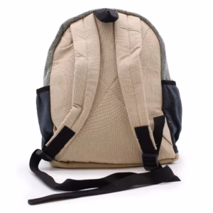 Rugzak - Hemp - Touw en Vakjes - Gemengde Kleuren - Klein