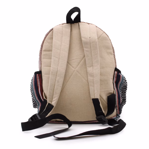 Mochila Pequeña de Cáñamo - Estilo Zigzag con Cremalleras - Imagen 7