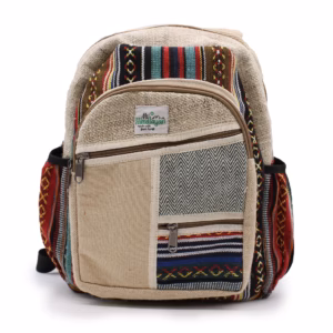 Hemp Backpack - Zig Zag Zips Style - Small