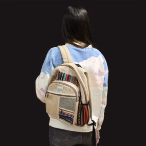 Hemp Backpack - Zig Zag Zips Style - Small