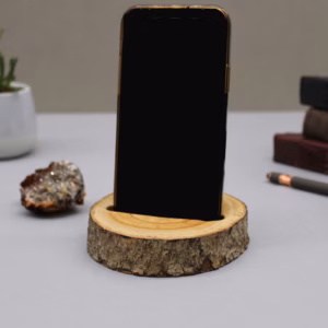 Telefonholder for Tømmerstokk (spor) - Naturell - Liten