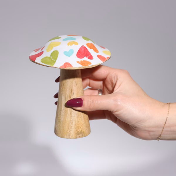 Lille Champignon - 10Cm - Pastelhjerter - Billede 3