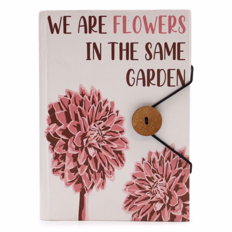 Small-Notebook-with-strap-Flowers-in-the-same-garden