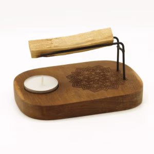 Quemador Palo Santo Pequeño - Madera de Teca - Diseño Hamsa
