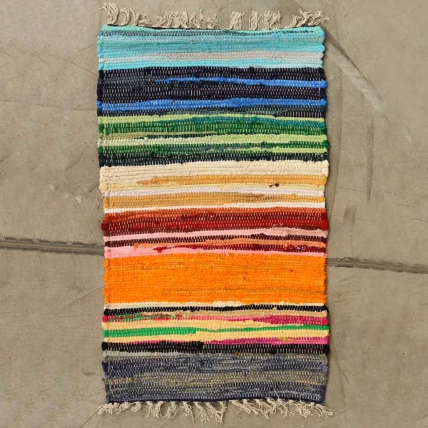 Small Rag Rug - 50x90cm - premium quality -  Rainbow Colours - Image 3
