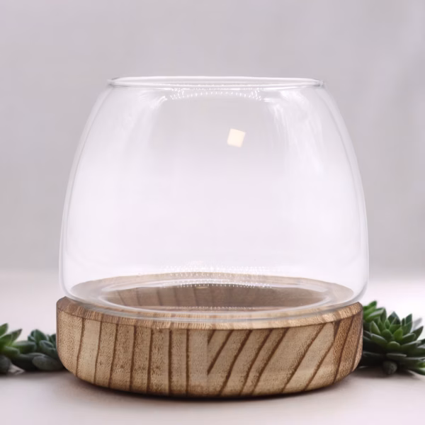Lite Terarium På Naturlig Tungtre - 13x13 cm - Bilde 2