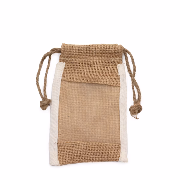 Small Washed Jute Pouch - 10X15Cm - Image 2