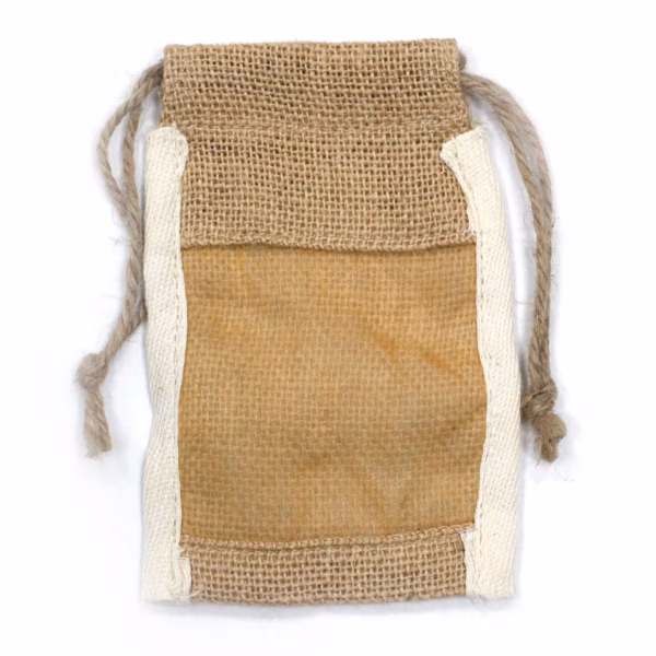 Small Washed Jute Pouch - 10X15Cm