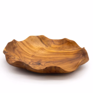 Slät Rund Fruktskål i Teakträ - 28x5.5cm