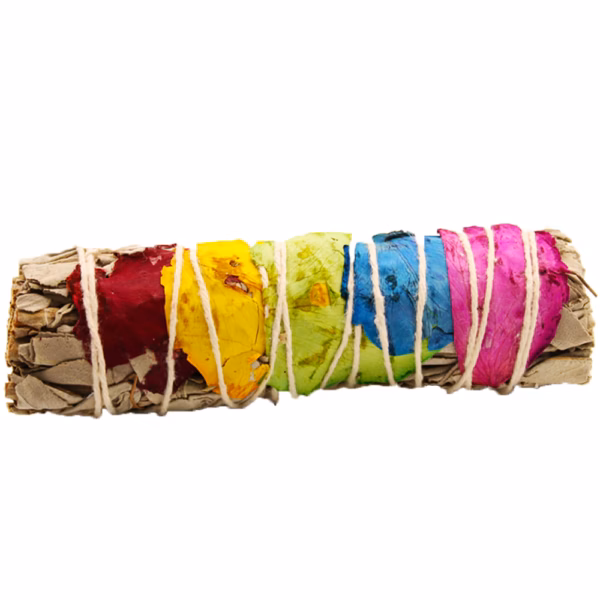 Smudge Stick - 7 Chakra Hvit Salvie 10 cm - Bilde 2