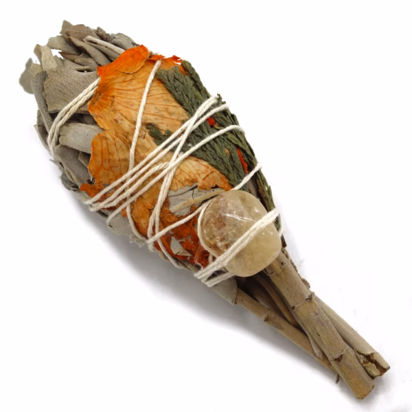 Smudge Stick - Rensende Energi Salviefakkel (Sitrin) 10 cm - Bilde 2