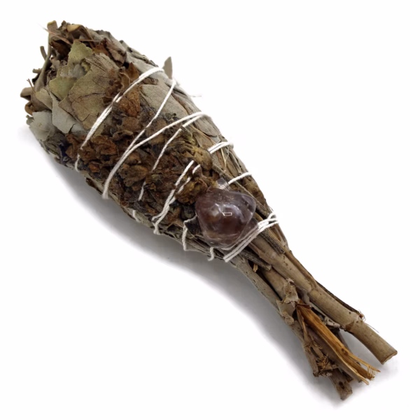 Smudge Stick - Spirituell Healing Salviefakkel (Ametyst) 10 cm - Bilde 3