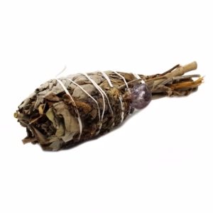Smudge Stick - Spirituell Healing Salviefakkel (Ametyst) 10 cm