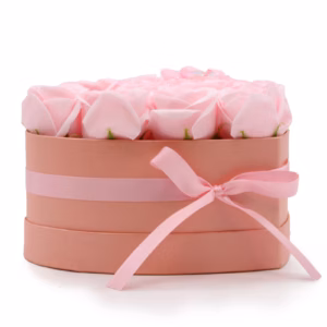 Soap Flower Gift Bouquet - 13 Pink Roses - Heart