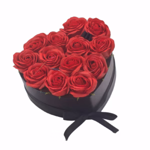 Bouquet Cadeau Fleur de Savon - 13 Roses Rouges - Coeur