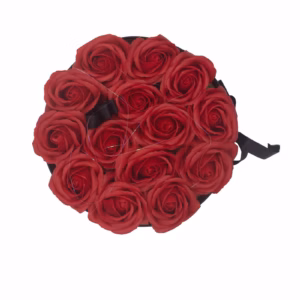 Zeep Bloemen Cadeau Set - 14 Rode Rozen - Rond
