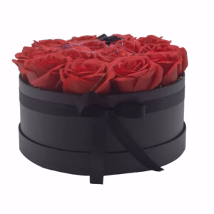 Zeep Bloemen Cadeau Set - 14 Rode Rozen - Rond