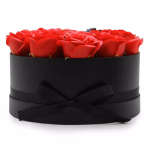 Zeep Bloemen Cadeau Set - 14 Rode Rozen - Rond