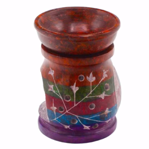 Quemador de Aceite de Esteatita 10cm - Hamsa - Cinco Colores