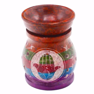 Hamsa - Fem Färger - Oljebrännare av Täljsten 10cm - Soapstone Oil Burner 10cm
