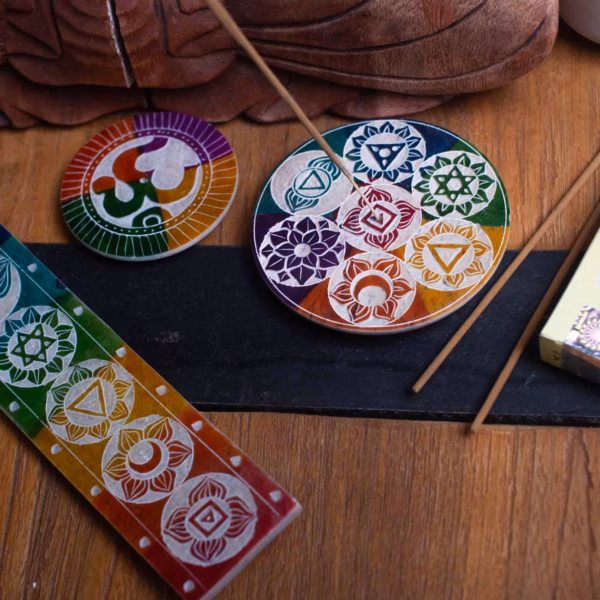 Soapstone Seven Chackra Incense Holder - 26X5Cm - Image 4