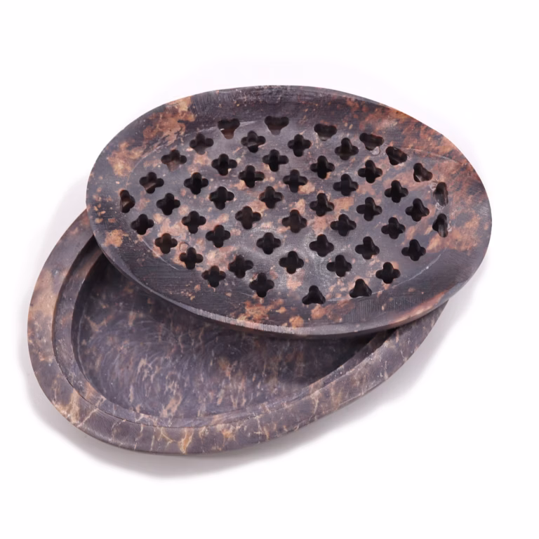 Soapstone-Soap-Dish-Drainer-11x8cm-Classic-Oval