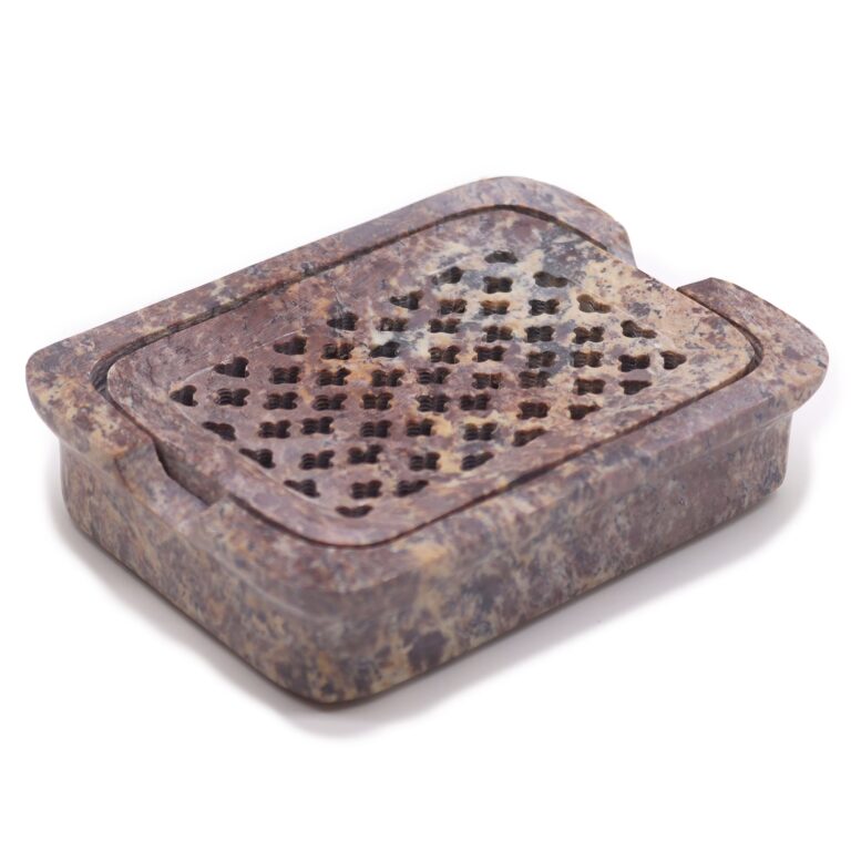 Soapstone-Soap-Dish-Drainer-11x8cm-Classic-Square