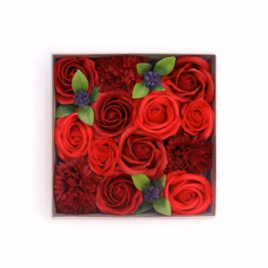 Boîte Carrée - Roses Rouges