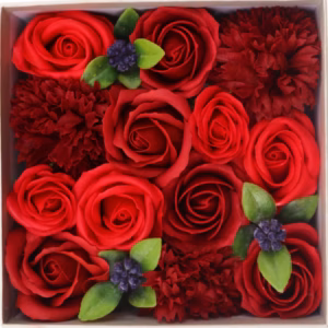 Square Box - Classic Red Roses